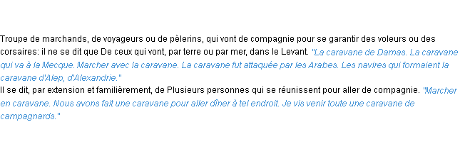 Définition caravane ACAD 1835