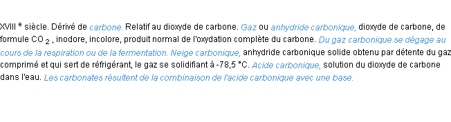 Définition carbonique ACAD 1986
