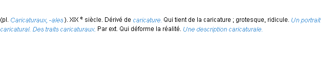 Définition caricatural ACAD 1986