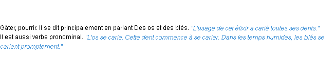 Définition carier ACAD 1835