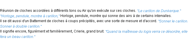 Définition carillon ACAD 1932