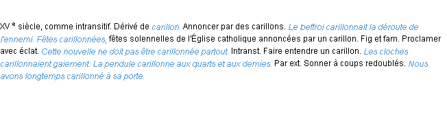 Définition carillonner ACAD 1986