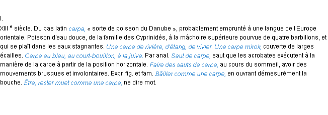 Définition carpe ACAD 1986