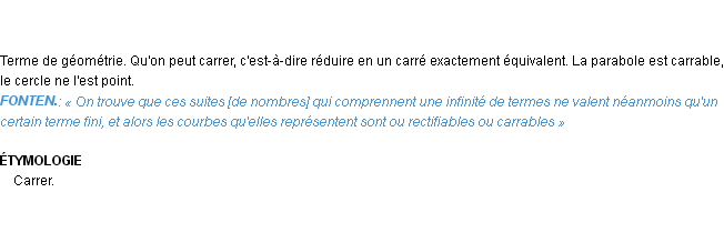 Définition carrable Emile Littré