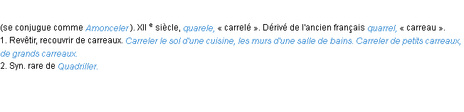 Définition carreler ACAD 1986