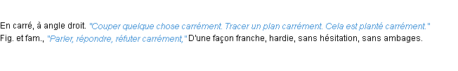Définition carrément ACAD 1932