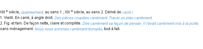 Définition carrément ACAD 1986