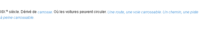 Définition carrossable ACAD 1986