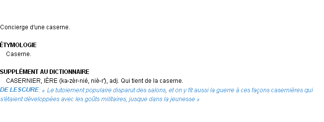 Définition casernier Emile Littré