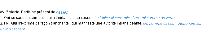 Définition cassant ACAD 1986