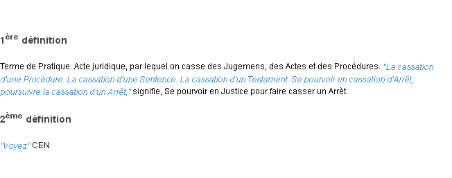 Définition cassation ACAD 1798