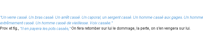 Définition casse ACAD 1835