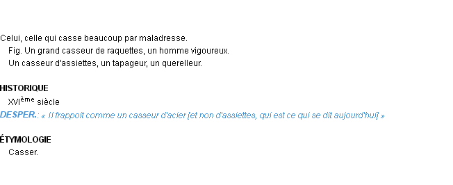 Définition casseur Emile Littré