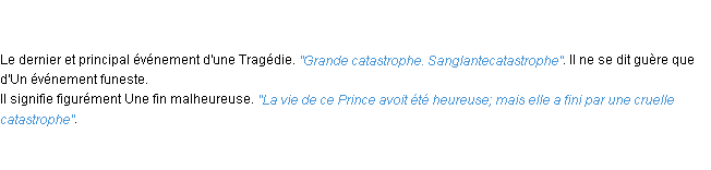 Définition catastrophe ACAD 1798