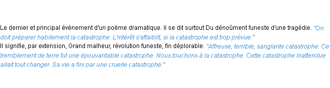 Définition catastrophe ACAD 1835