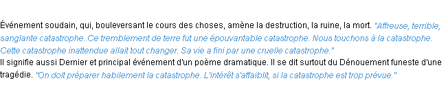 Définition catastrophe ACAD 1932