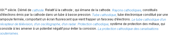 Définition cathodique ACAD 1986