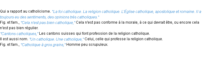 Définition catholique ACAD 1932