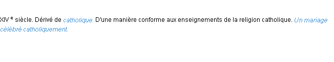 Définition catholiquement ACAD 1986