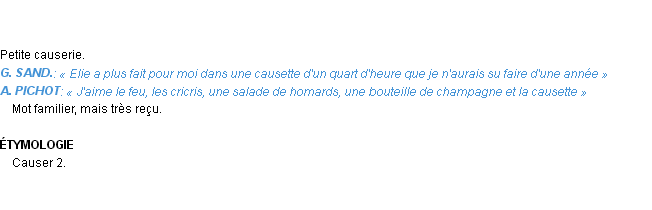 Définition causette Emile Littré