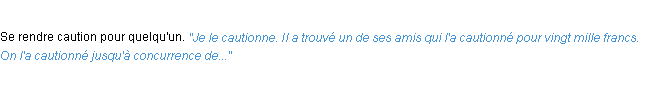 Définition cautionner ACAD 1932