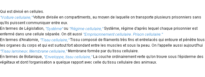 Définition cellulaire ACAD 1932