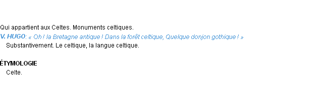 Définition celtique Emile Littré