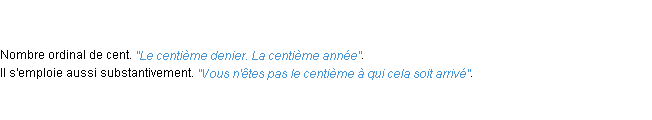 Définition centième ACAD 1798