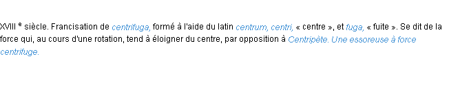 Définition centrifuge ACAD 1986