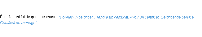 Définition certificat ACAD 1798