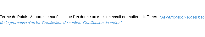 Définition certification ACAD 1798