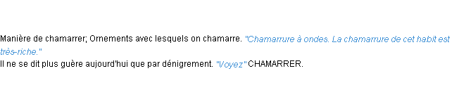 Définition chamarrure ACAD 1835