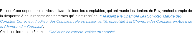 Définition chambre des comptes ACAD 1694