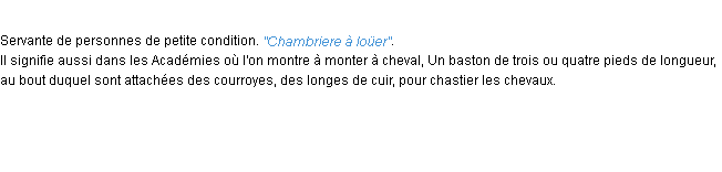 Définition chambriere ACAD 1694