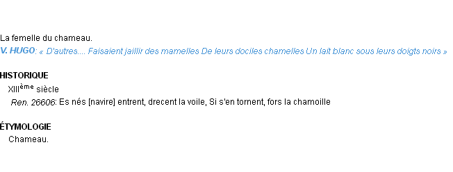 Définition chamelle Emile Littré