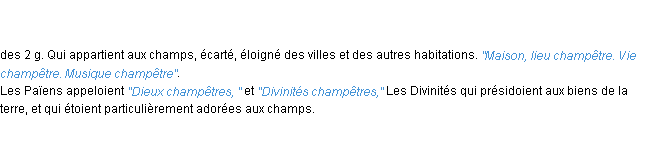 Définition champêtre ACAD 1798