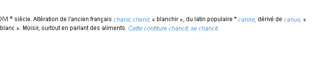 Définition chancir ACAD 1986