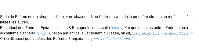 Définition chant royal ACAD 1762