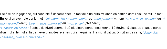 Définition charade ACAD 1835