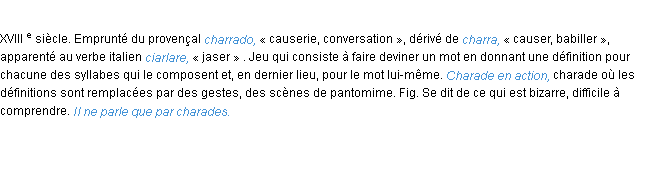Définition charade ACAD 1986