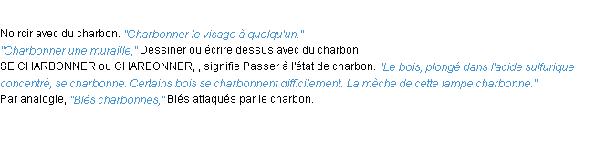 Définition charbonner ACAD 1932