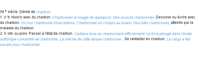 Définition charbonner ACAD 1986