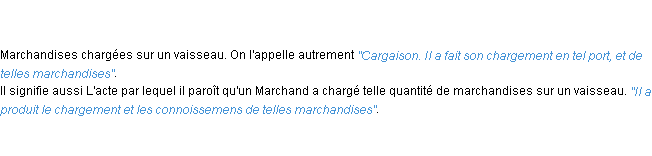 Définition chargement ACAD 1798