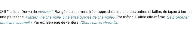 Définition charmille ACAD 1986