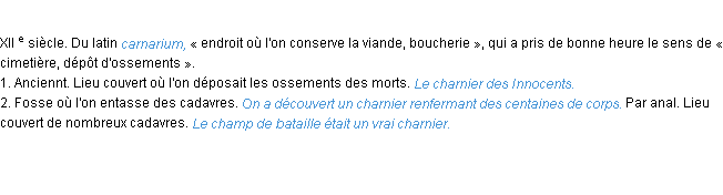 Définition charnier ACAD 1986