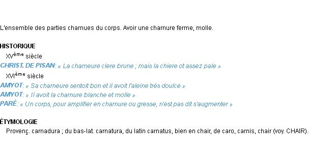 Définition charnure Emile Littré