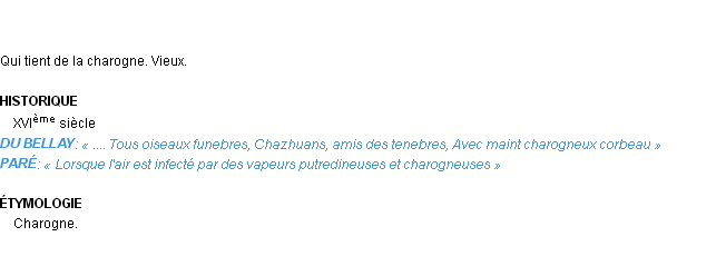 Définition charogneux Emile Littré