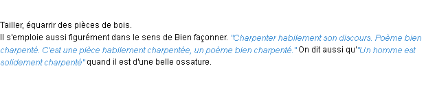 Définition charpenter ACAD 1932