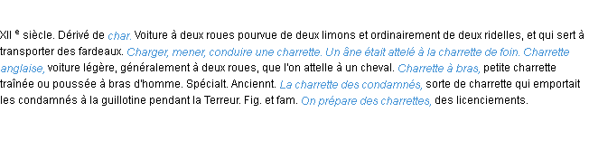 Définition charrette ACAD 1986