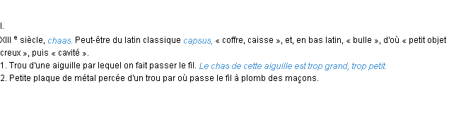 Définition chas ACAD 1986